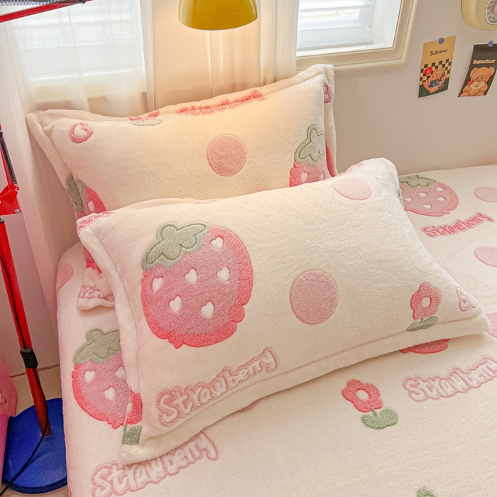 91家纺网 家纺一手货源 找家纺 韩巢家纺 2024新款雪花绒枕套一对装 甜蜜