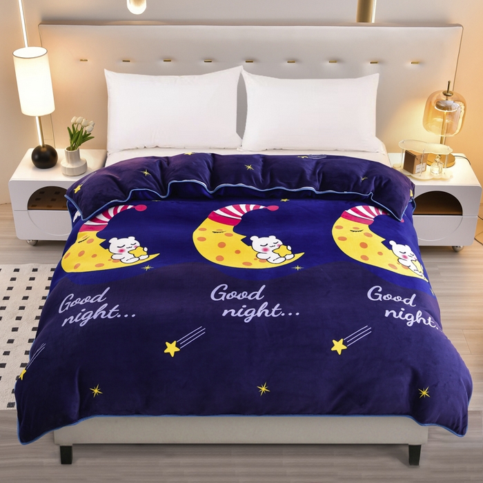 91家纺网 家纺一手货源 找家纺 绒品荟家纺 2025新款加厚牛奶绒单被套金貂绒法莱绒冬季法兰绒高克重被罩 晚安