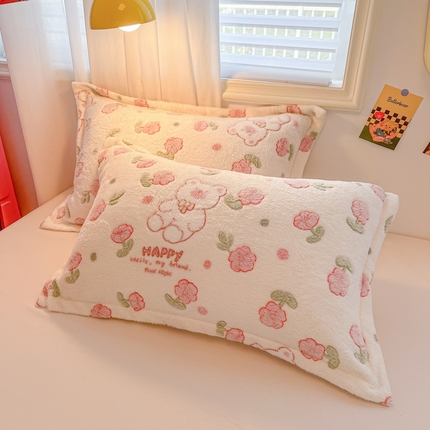 91家纺网 家纺一手货源 找家纺 （总）韩巢家纺 2024新款雪花绒枕套一对装