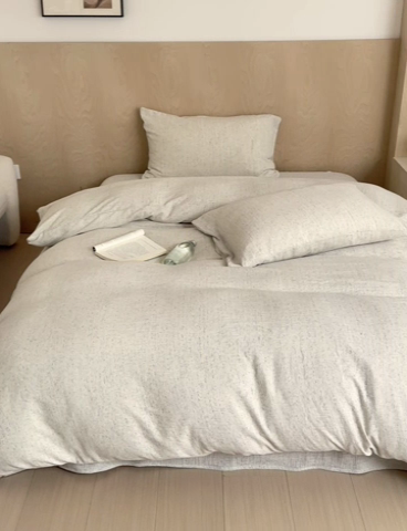 91家纺网 家纺一手货源 找家纺 淑女公社家纺 2024秋冬新款缎染双层纱四件套 素描白