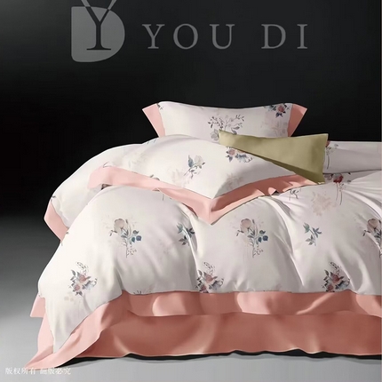 91家纺网 家纺一手货源 找家纺 （总2）未来家居 2024新款优帝100支贡缎长绒棉四件套