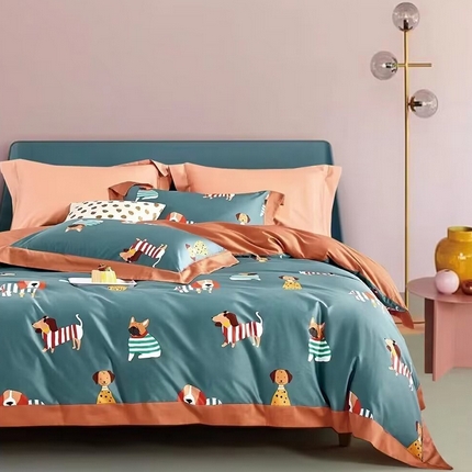 91家纺网 家纺一手货源 找家纺 （总1）未来家居 未来家居 2024新款优帝100支贡缎长绒棉四件套