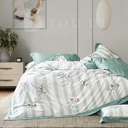 91家纺网 家纺一手货源 找家纺 （总2）未来家居 2024新款优帝100支贡缎长绒棉四件套