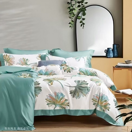 91家纺网 家纺一手货源 找家纺 （总2）未来家居 2024新款优帝100支贡缎长绒棉四件套