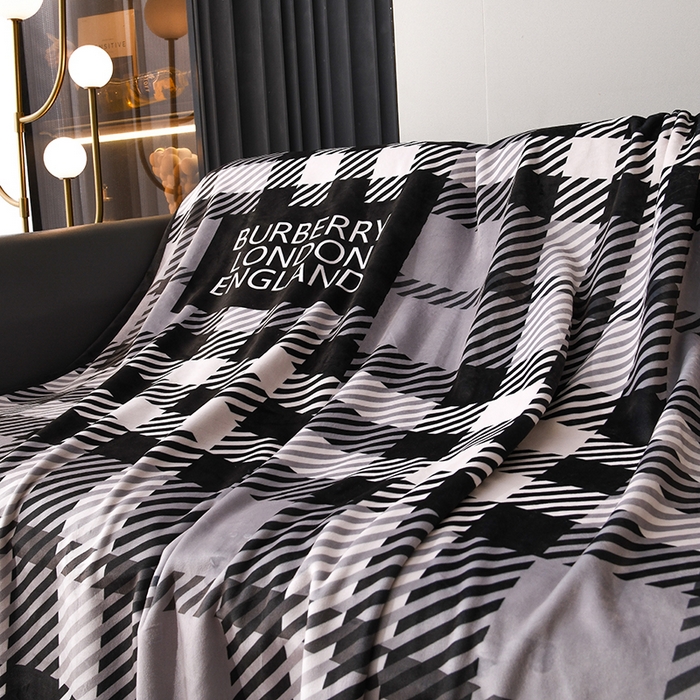 91家纺网 家纺一手货源 找家纺 爵仕 2024高档锦狐绒毛毯复合毯奢华复古绒毯爱马风格 格子黑