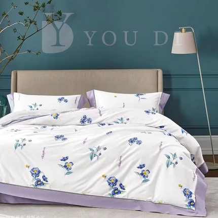 91家纺网 家纺一手货源 找家纺 （总1）未来家居 未来家居 2024新款优帝100支贡缎长绒棉四件套