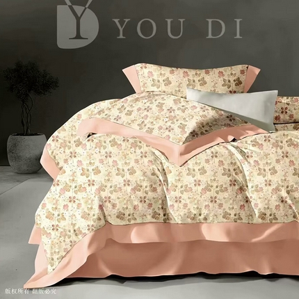 91家纺网 家纺一手货源 找家纺 （总1）未来家居 未来家居 2024新款优帝100支贡缎长绒棉四件套