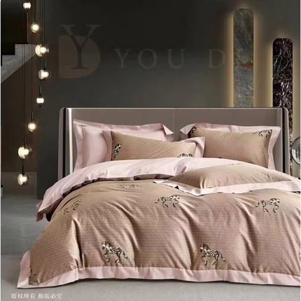 91家纺网 家纺一手货源 找家纺 （总2）未来家居 2024新款优帝100支贡缎长绒棉四件套