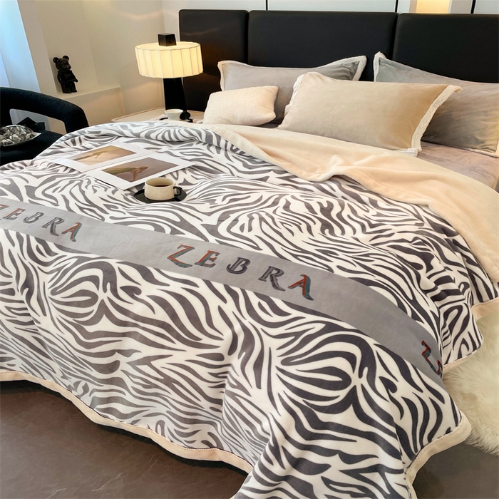 91家纺网 家纺一手货源 找家纺 凯轩毛毛毯毯子网销专供 2024新款雪绒棉四季毛毯毯子盖毛毯毯子毛毯毯子子 斑马纹