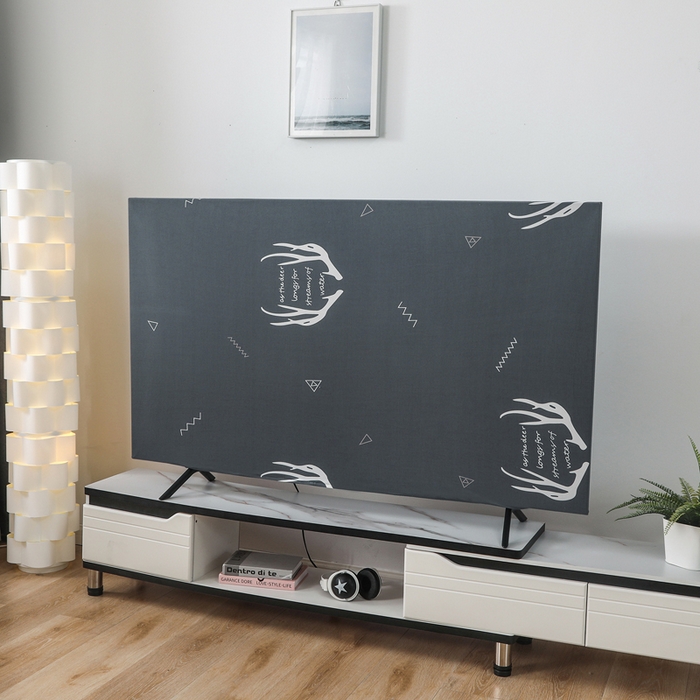 91家纺网 家纺一手货源 找家纺 千彤沙发垫 2024新款高弹力牛奶丝全包电视机防尘罩 北欧鹿角