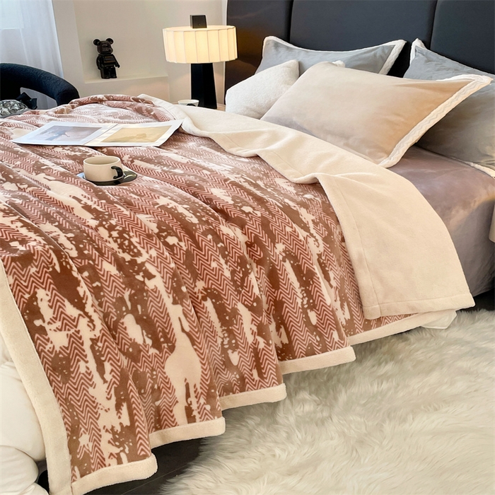 91家纺网 家纺一手货源 找家纺 凯轩毛毛毯毯子网销专供 2024新款雪绒棉四季毛毯毯子盖毛毯毯子毛毯毯子子 迷彩-咖