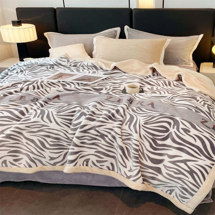 91家纺网 家纺一手货源 找家纺 凯轩毛毛毯毯子网销专供 2024新款雪绒棉四季毛毯毯子盖毛毯毯子毛毯毯子子 斑马纹