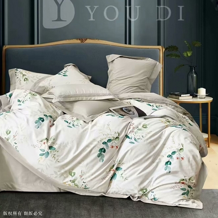 91家纺网 家纺一手货源 找家纺 （总2）未来家居 2024新款优帝100支贡缎长绒棉四件套