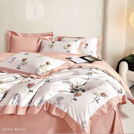 91家纺网 家纺一手货源 找家纺 （总1）未来家居 未来家居 2024新款优帝100支贡缎长绒棉四件套