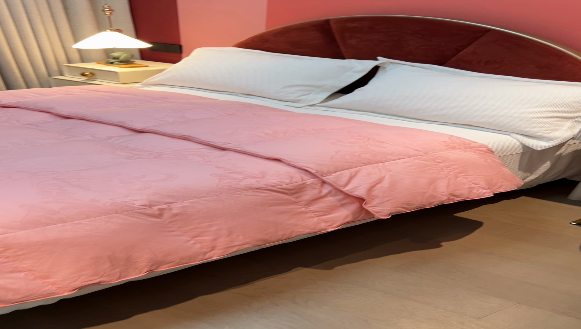 91家纺网 家纺一手货源 找家纺 静若居 2024新款双层大提花羽绒被壳不跑绒自充绒羽绒被壳厂家直销 双层凤尾粉色2