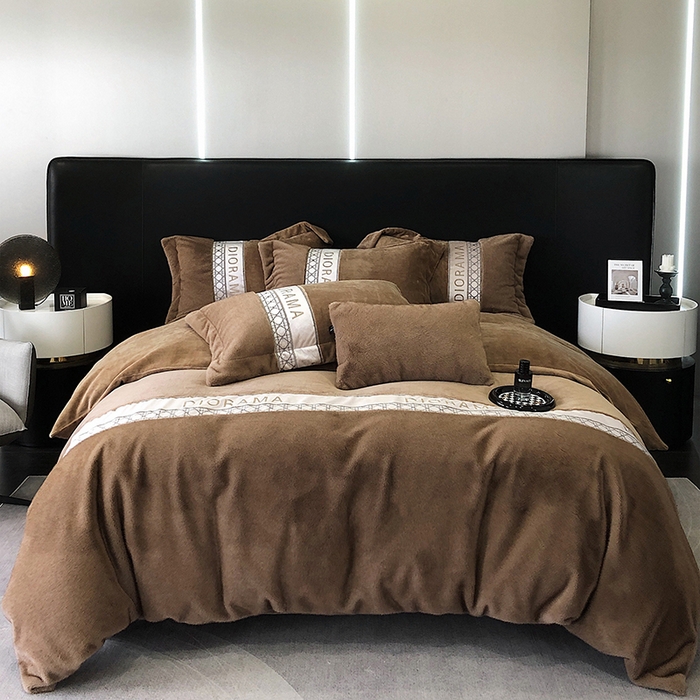 91家纺网 家纺一手货源 找家纺 安莱生活 2024新款弧貂绒皮草四件套 菲尔罗