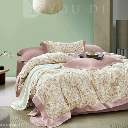 91家纺网 家纺一手货源 找家纺 （总1）未来家居 未来家居 2024新款优帝100支贡缎长绒棉四件套