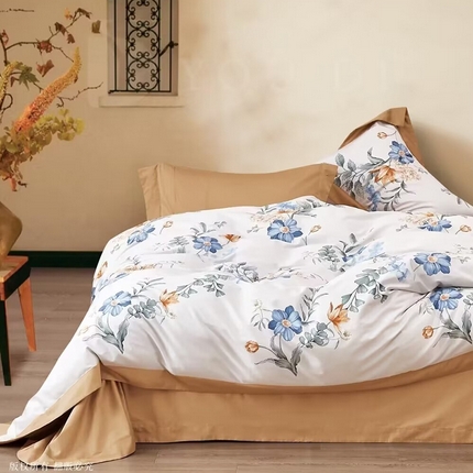 91家纺网 家纺一手货源 找家纺 （总2）未来家居 2024新款优帝100支贡缎长绒棉四件套