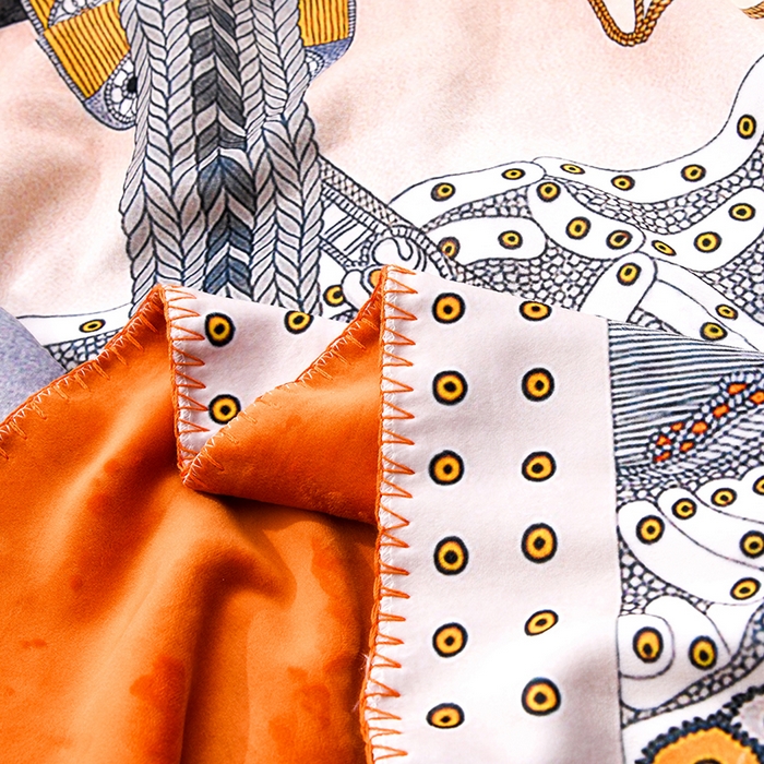 91家纺网 家纺一手货源 找家纺 爵仕 2024高档锦狐绒毛毯复合毯奢华复古绒毯爱马风格 马鞍