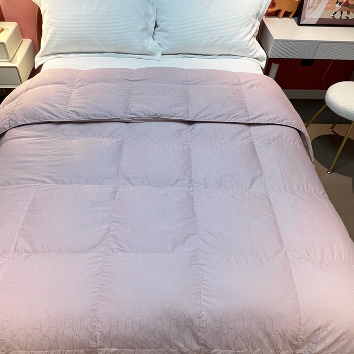 91家纺网 家纺一手货源 找家纺 静若居 2024新款方格提花双层羽绒被壳爆款推荐羽绒被壳厂家直销 西西里豆沙色1