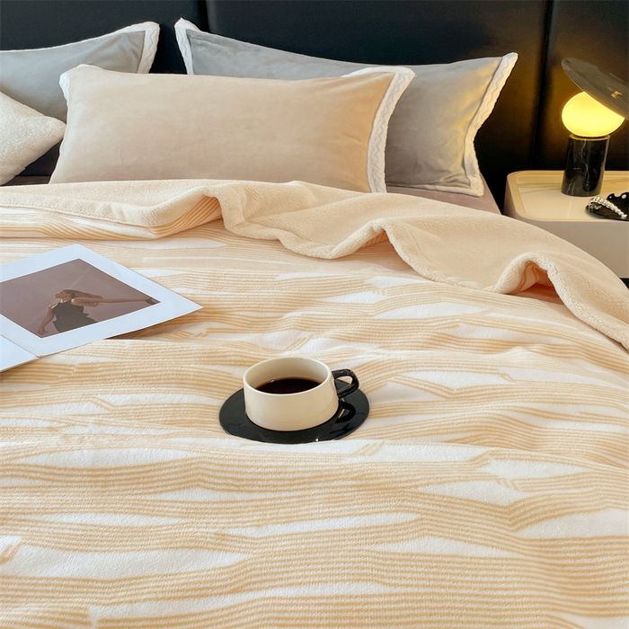 91家纺网 家纺一手货源 找家纺 凯轩毛毛毯毯子网销专供 2024新款雪绒棉四季毛毯毯子盖毛毯毯子毛毯毯子子 简约-米