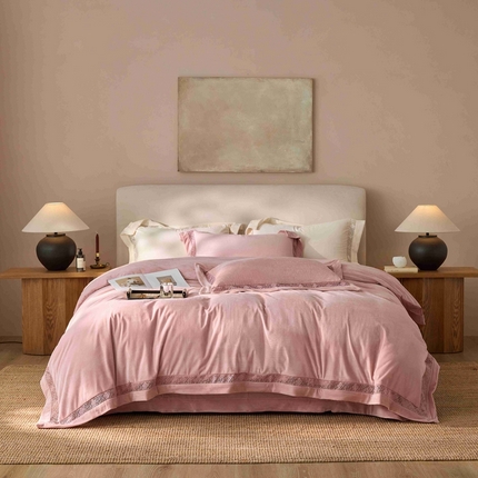 91家纺网 家纺一手货源 找家纺 （总）榻尚家居 2024新款秋冬婴肤绒四件套-柔梦系列