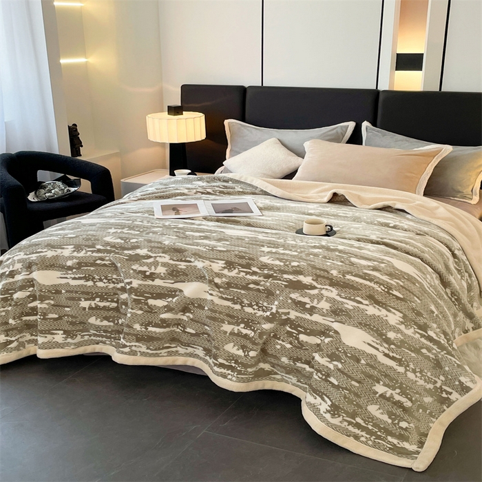 91家纺网 家纺一手货源 找家纺 凯轩毛毛毯毯子网销专供 2024新款雪绒棉四季毛毯毯子盖毛毯毯子毛毯毯子子 迷彩-卡绿