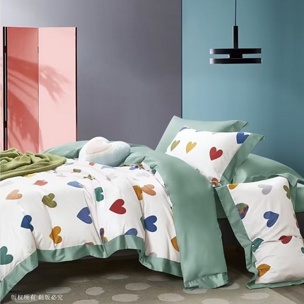 91家纺网 家纺一手货源 找家纺 （总2）未来家居 2024新款优帝100支贡缎长绒棉四件套