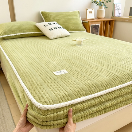 91家纺网 家纺一手货源 找家纺 （总）世纪绒品 2025新款A类提花绒白金款床笠