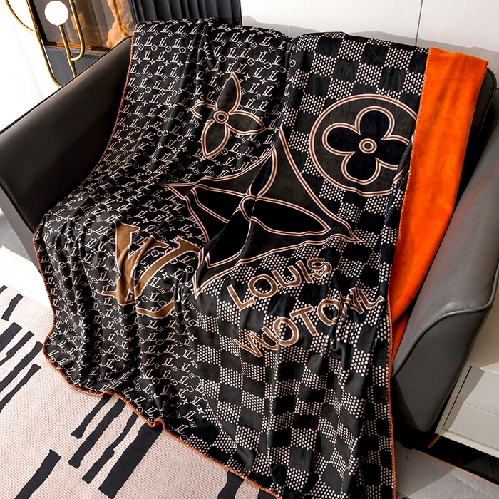 91家纺网 家纺一手货源 找家纺 爵仕 2024高档锦狐绒毛毯复合毯奢华复古绒毯爱马风格 LV