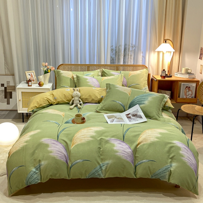 91家纺网 家纺一手货源 找家纺 丝芙妮家居 2024新款全棉磨毛四件套 原野