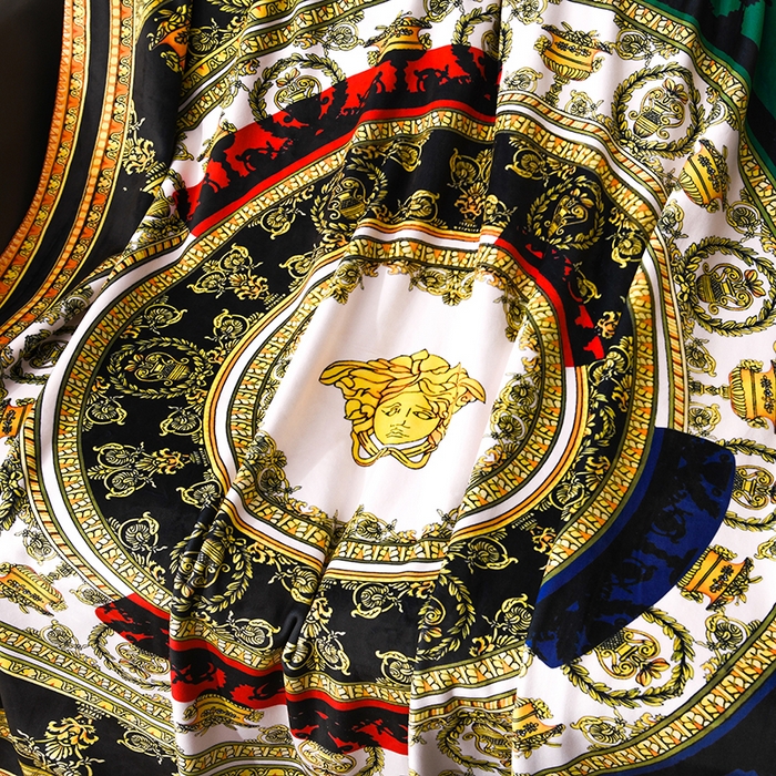 91家纺网 家纺一手货源 找家纺 爵仕 2024高档锦狐绒毛毯复合毯奢华复古绒毯爱马风格 圆范