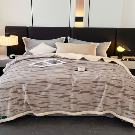 凯轩毛毛毯毯子网销专供 2024新款雪绒棉四季毛毯毯子盖毛毯毯子毛毯毯子子 简约-卡其