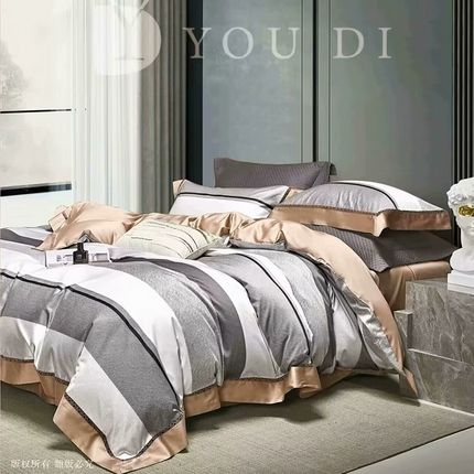 91家纺网 家纺一手货源 找家纺 （总1）未来家居 未来家居 2024新款优帝100支贡缎长绒棉四件套