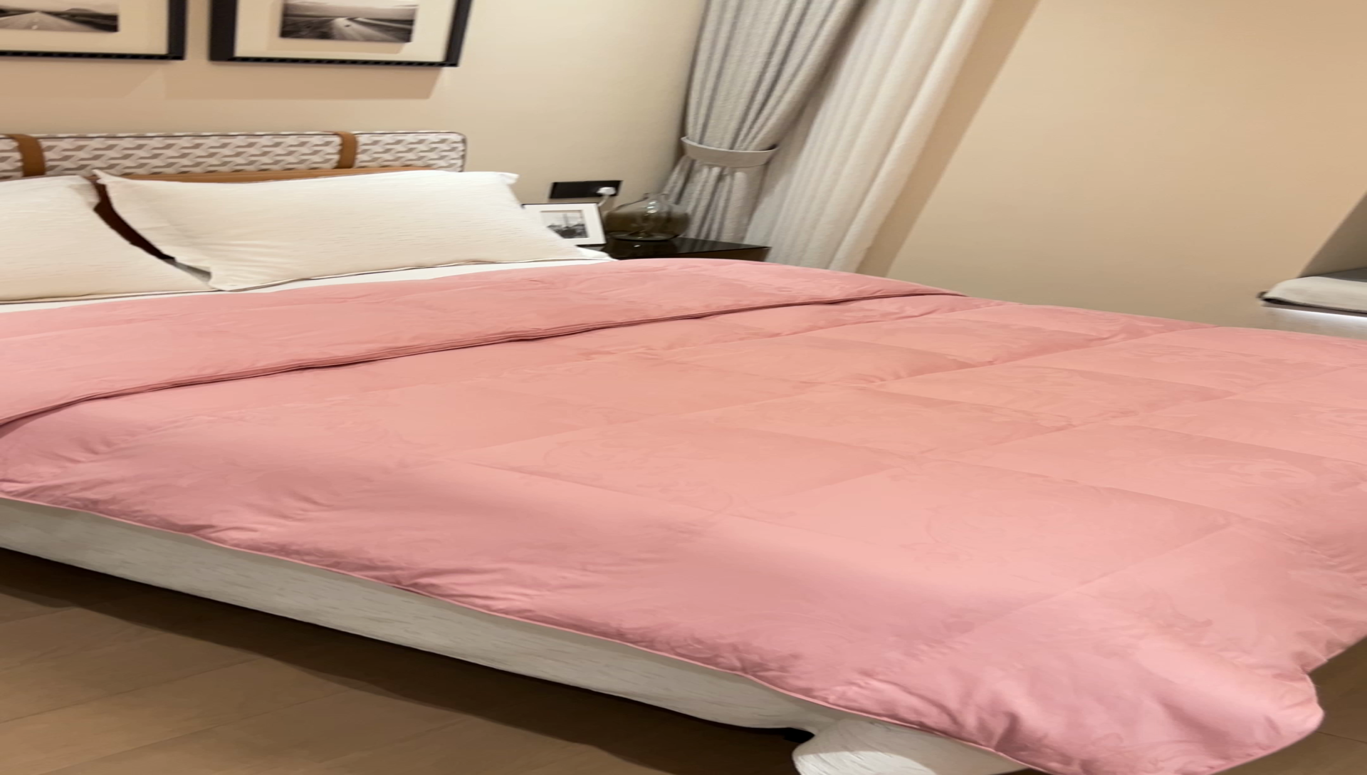 91家纺网 家纺一手货源 找家纺 静若居 2024新款双层大提花羽绒被壳不跑绒自充绒羽绒被壳厂家直销 双层凤尾豆沙2