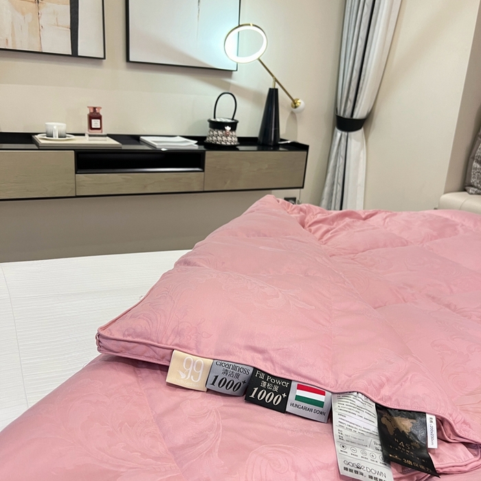 91家纺网 家纺一手货源 找家纺 静若居 2024新款双层大提花羽绒被壳不跑绒自充绒羽绒被壳厂家直销 双层凤尾豆沙1