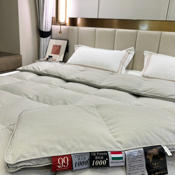 91家纺网 家纺一手货源 找家纺 静若居 2024新款方格提花双层羽绒被壳爆款推荐羽绒被壳厂家直销 西西里灰色2