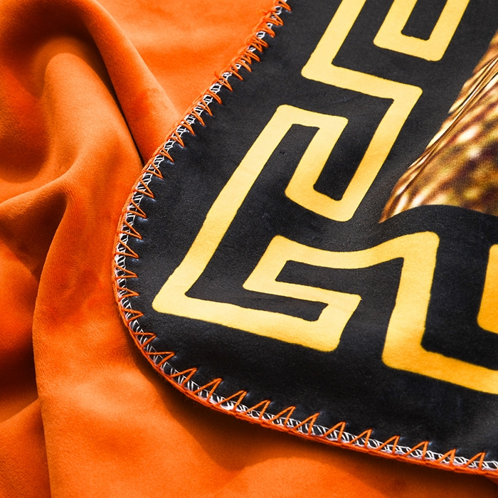 91家纺网 家纺一手货源 找家纺 爵仕 2024高档锦狐绒毛毯复合毯奢华复古绒毯爱马风格 金色范