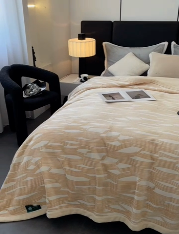 91家纺网 家纺一手货源 找家纺 凯轩毛毛毯毯子网销专供 2024新款雪绒棉四季毛毯毯子盖毛毯毯子毛毯毯子子 简约-灰