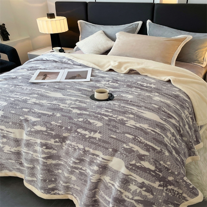 91家纺网 家纺一手货源 找家纺 凯轩毛毛毯毯子网销专供 2024新款雪绒棉四季毛毯毯子盖毛毯毯子毛毯毯子子 迷彩-灰