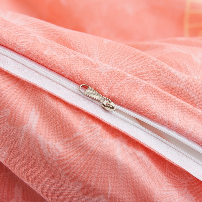 91家纺网 家纺一手货源 找家纺 鑫缘 2025直播爆款印花植物羊绒加厚磨毛单被套枫叶情-粉