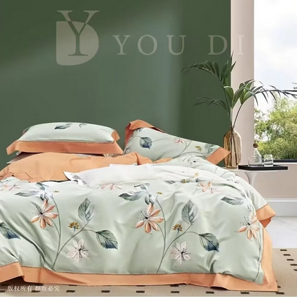 91家纺网 家纺一手货源 找家纺 （总2）未来家居 2024新款优帝100支贡缎长绒棉四件套