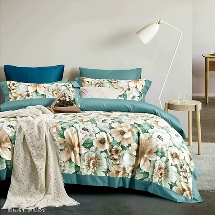 91家纺网 家纺一手货源 找家纺 （总1）未来家居 未来家居 2024新款优帝100支贡缎长绒棉四件套