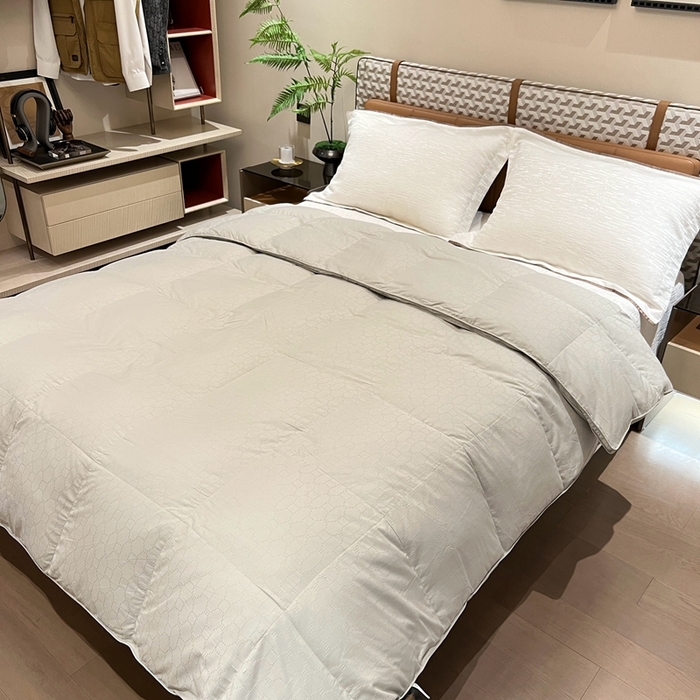 91家纺网 家纺一手货源 找家纺 静若居 2024新款方格提花双层羽绒被壳爆款推荐羽绒被壳厂家直销 西西里灰色1