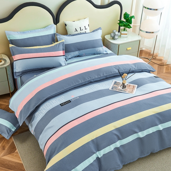 91家纺网 家纺一手货源 找家纺 鑫缘2025直播爆款印花植物羊绒加厚磨毛四件套1.2米学生三件套元气青春