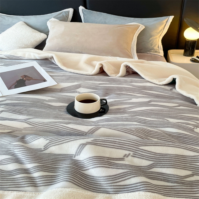 91家纺网 家纺一手货源 找家纺 凯轩毛毛毯毯子网销专供 2024新款雪绒棉四季毛毯毯子盖毛毯毯子毛毯毯子子 简约-灰