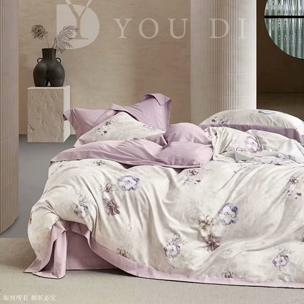 91家纺网 家纺一手货源 找家纺 （总2）未来家居 2024新款优帝100支贡缎长绒棉四件套