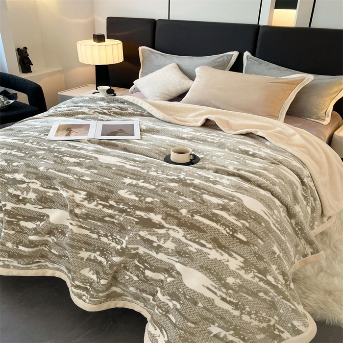 91家纺网 家纺一手货源 找家纺 凯轩毛毛毯毯子网销专供 2024新款雪绒棉四季毛毯毯子盖毛毯毯子毛毯毯子子 迷彩-卡绿