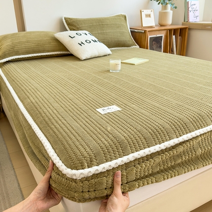 91家纺网 家纺一手货源 找家纺 （总）世纪绒品 2025新款A类提花绒白金款床笠