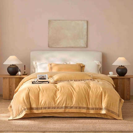 榻尚家居 2024新款秋冬婴肤绒四件套-柔梦系列 柔梦-黄